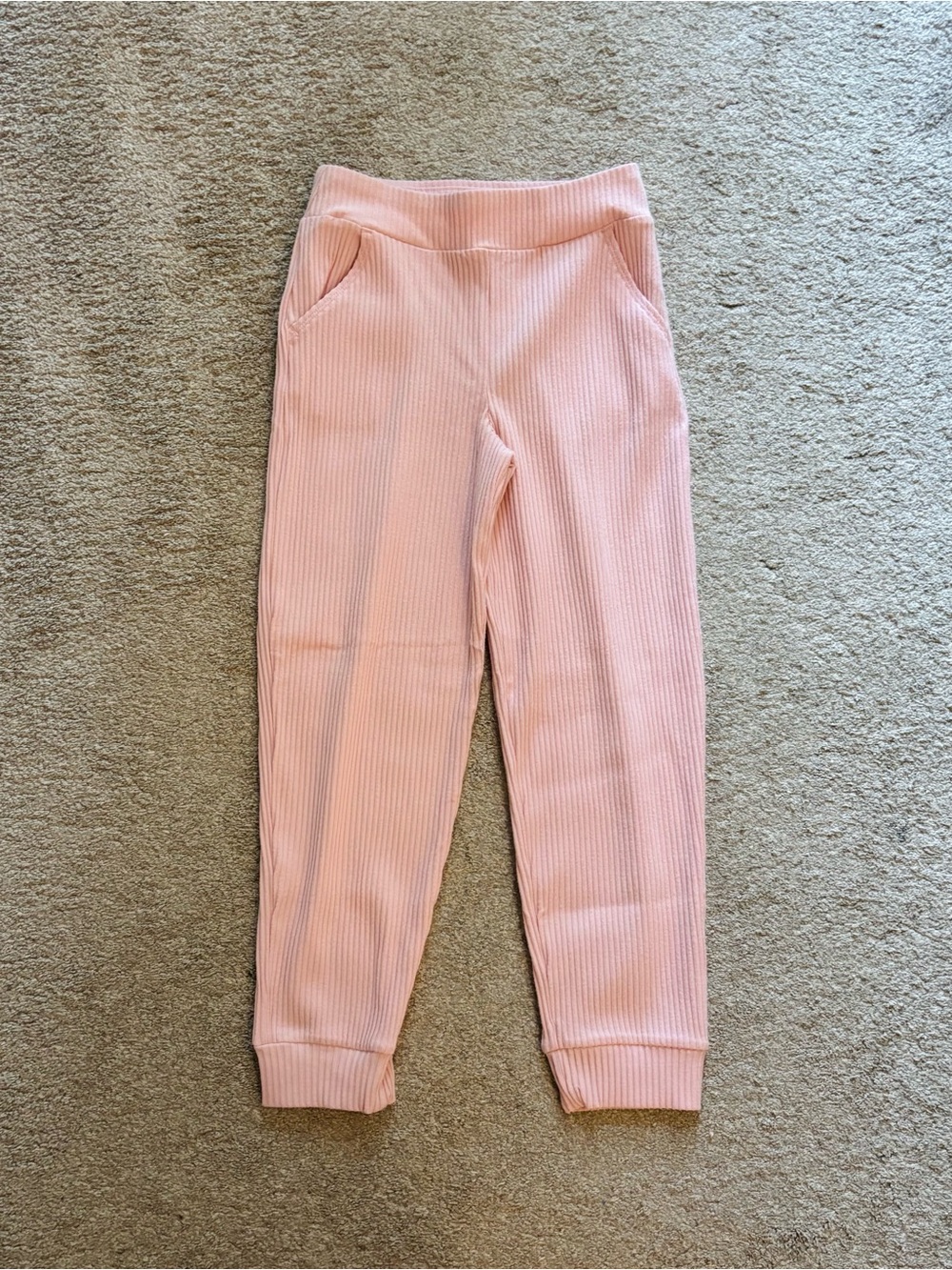 NWT The Children's Place Light Pink Ribbed Jogger Pants Size 7/8